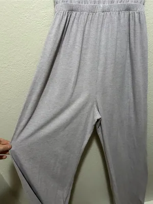 American Apparel Made in USA Strapless Wide Leg Jumpsuit Lavender Medium thumbnail 4