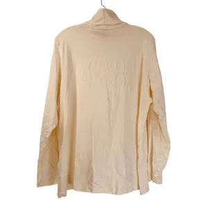 Lands End Shaped Fit Ivory Turtleneck Long Sleeve Top 1X 16W-18W Cotton Modal thumbnail 2