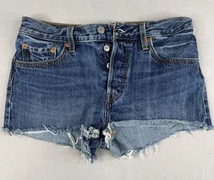 Levi’s 501 Original Cutoff Shorts W28 High Rise Button Fly Frayed Denim thumbnail 1