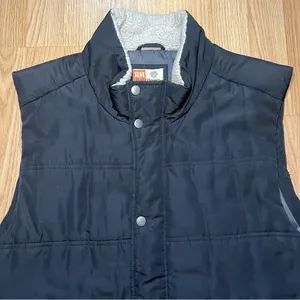 Ruff Hewn Black Puffer Vest Women’s Size Large Quilted Full‎ Zip Sherpa Collar thumbnail 5