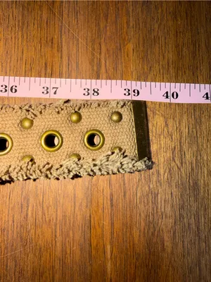 Free People Roads Untraveled Canvas Frayed Embellished‎ Studded Grommet Belt thumbnail 6