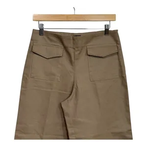 zara wide leg pants‎ khaki cropped size medium thumbnail 5