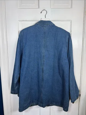 Be Blue Vintage Made in USA Cotton Denim Jean Chore Blazer Coat thumbnail 6