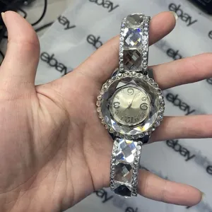 Women’s Silver Rhinestone Crystal Accent Watch Fashion Jewelry Time Piece thumbnail 1