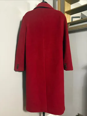 Abercrombie & Fitch Small Red Long Wool Blend Dad Coat thumbnail 3