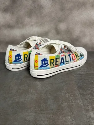 Realtor Canvas Sneakers Women's Size 8 White/Multicolor thumbnail 5