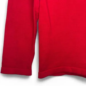 Y2K Tommy Hilfiger Red V-Neck Sweater Women's L 100% Cotton Tiny Logo Preppy thumbnail 6