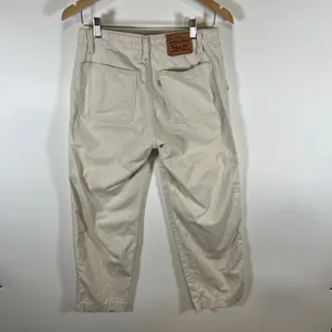 Levis 94 Baggy Pants Womens 25‎ Beige Cream Chino High Rise Utility A3512-0000 thumbnail 5