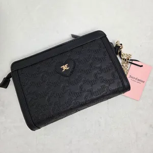 Juicy Couture Embossed Black and‎ Gold Clutch with Chain Strap thumbnail 2