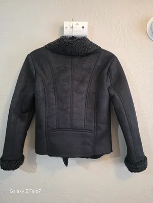 Calvin Klein faux leather moto jacket Shearling fleece lining S thumbnail 2