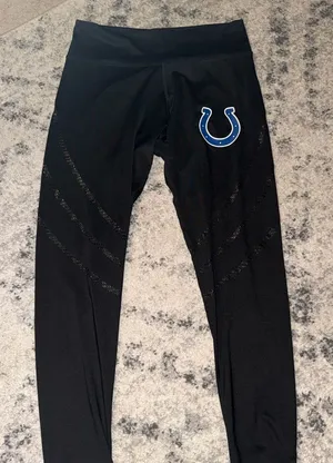 NFL team apparel Black Leggings with colts Logo thumbnail 1