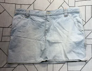 Old Navy Denim Mini‎ Skirt 16 Light Blue Carpenter Y2K Utility Cotton thumbnail 1