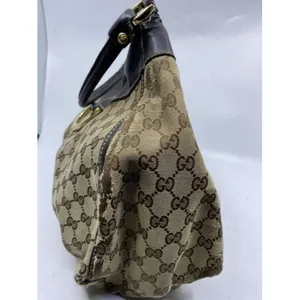 Gucci tote all over logo beige brown jacquard fabr thumbnail 3