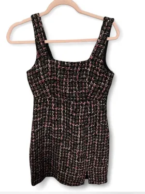 Sincerely Jules black & pink tweed mini dress Size S #twee #party thumbnail 2