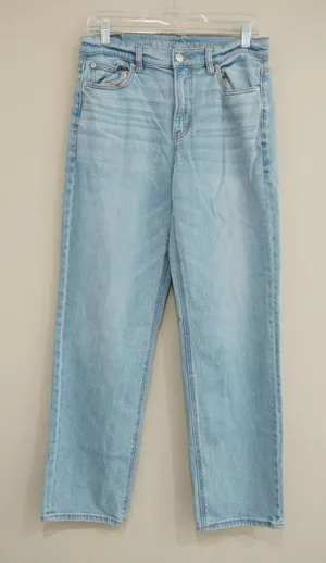 American Eagle Women's 8 Regular Light Wash High Waisted Straight Leg Jeans thumbnail 1