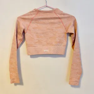 AYBL High Neck Long Sleeve Active Wear Workout Crop Top Light Orange Womens XS thumbnail 2