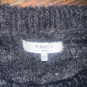Frnch eyelash sparkly fuzzy cozy shimmer black crop sweater thumbnail 3