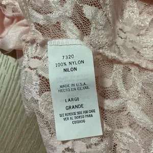 Vintage Lace Embroidered Babydoll Tank Top Women Large Pink Coquette Pearl Trim thumbnail 7
