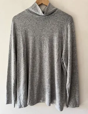 Torrid‎ Heather Gray Plush Super Soft Mock Neck Long Sleeve thumbnail 1