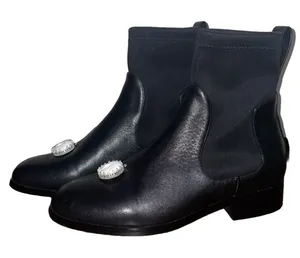 💙💖 PinkPunkPlank Black Celestial Leather‎ Chelsea Whimsigoth Boots Gothic thumbnail 1