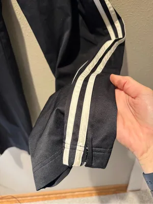 Adidas Classic Black 3-Stripe Track Pants / Wind Pants - Size Medium thumbnail 5