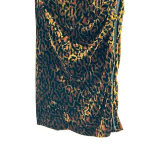 The Kooples Fire Brown Velvet Skirt Leopard Print Front Zipper Size 2 Medium‎ thumbnail 6