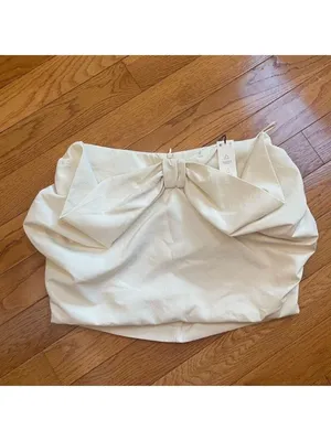 Zara Skirt Voluminous 3D Bow Mini Cream Sz M BarbieCore, Balletcore, Soft Glam thumbnail 6