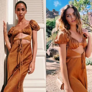 vrg grl verge girl au revoir bias cut tie cutout maxi dress thumbnail 5