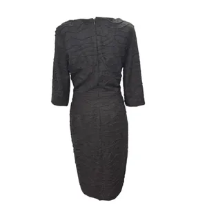 Adrianna Papell NWT V-Neck Lined Dress‎ Knee Length Textured Dark Gray Size 14 thumbnail 3