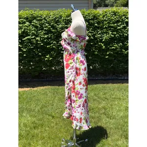 NEW Abercrombie Strawberry Floral‎ Ruffle Wrap Midi Autumn Wedding Guest Dress thumbnail 8