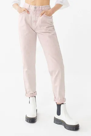 Urban Outfitters BDG Light Pink Acid Wash High-Waisted Denim Mom Jeans 26 thumbnail 1