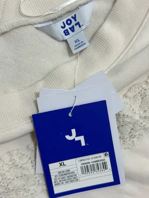 JoyLab Cream Lace-Detail Sweatshirt — Women’s XL — Loose Fit — New with Tags thumbnail 5