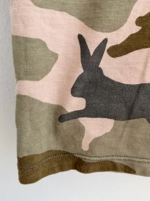 Madewell Cottontail Camo Easy Crop Tee Shirt Bunny Rabbit Pocket Top thumbnail 6