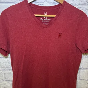 Psycho Bunny Men's X-Small Tee Shirt V-Neck Red Pima Cotton Classic Size 3 thumbnail 3