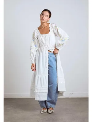 Damson Madder Junia Midi Dress in Embroidered 6 New Floral Cotton thumbnail 13