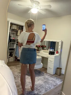 Abercrombie Mid Rise Mini Jean Skirt thumbnail 7