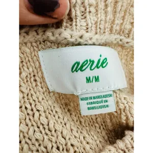Aerie Womens Sweater Pullover Oversized Deconstructed Slouchy Beige Size‎ Medium thumbnail 6