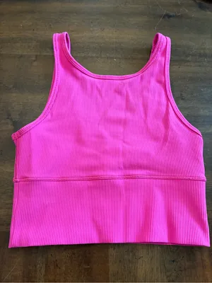Lululemon Power Pivot Tank Top Size 2 Sonic Pink Ribbed Workout Reversible thumbnail 1