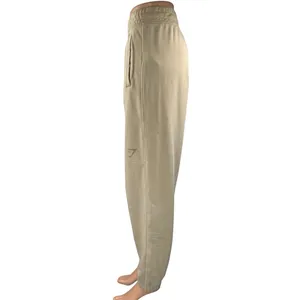 Gymshark Women's Cream Fleece High Waist Tapered Trousers Joggers Sweatpants L thumbnail 2