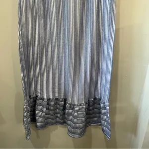 Lane Bryant womens strapless maxi dress Size 14‎ / 16 Blue White Striped Pockets thumbnail 3