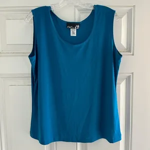 C&C Studio Women’s Stretch Knit Sleeveless Top Size Large Blue thumbnail 1