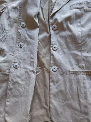Elie Tahari Beige Polished Cotton Double Breasted Snap Blazer Size 10 Fits S/M thumbnail 7