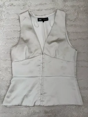 Zara Gold peplum top thumbnail 1