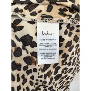 NWT Lulus Leopard Print Satin V Neck Slip Dress Size Small thumbnail 5