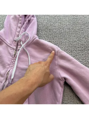 Brandy Melville Pink Cropped Full Zip Hoodie Cotton Blend Y2K Coquette One Size thumbnail 7