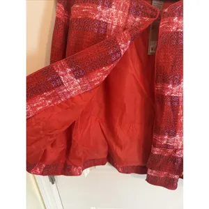 Go Fish Clothing & Jewelry Co. Red & Pink Plaid Jacket‎ Large NWT Coastal thumbnail 3