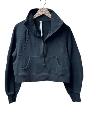 Lululemon Scuba Oversized Funnel Neck Fleece Sweatshirt Black W3FJ6S XS/S thumbnail 4