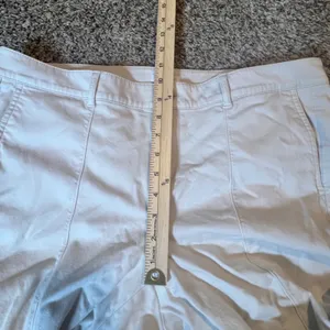 J. Jill‎ Women 14 Off White Straight Leg Pants Ankle Zip Seam Front Cotton Blend thumbnail 5