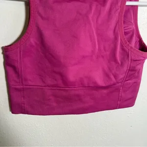 J. Crew Women's Sculpt Stretch High Sports Bra Hot Pink Magenta Crewneck Long‎ thumbnail 8