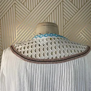 Love Sam Abigail Embroidered Peasant Top‎ in White thumbnail 11